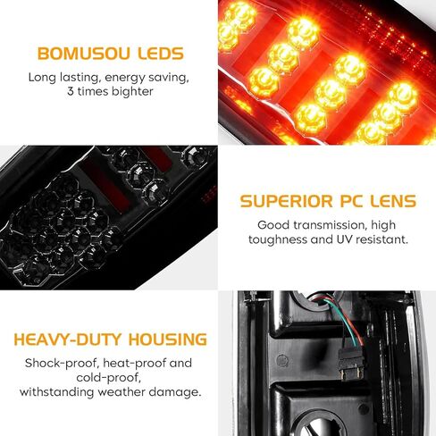 LED Tail Light Fit for Chevy Colorado/GMC Canyon 2004-2012, Rear Brake Lamp Taillight Assembly, Chrome Housing Smoke Lens in Saudi Arabia