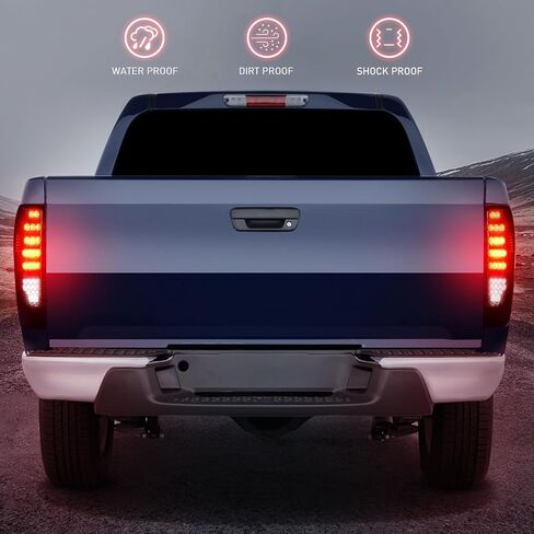 LED Tail Light Fit for Chevy Colorado/GMC Canyon 2004-2012, Rear Brake Lamp Taillight Assembly, Chrome Housing Smoke Lens in Saudi Arabia
