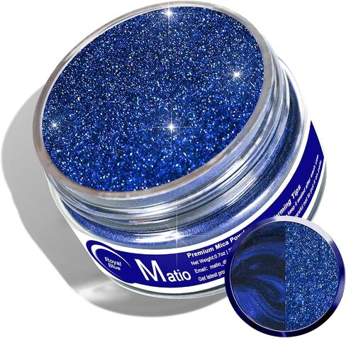 Matio White Glitter Mica Powder, 0.7oz/20g Premium Resin Glitter Powder Natural Epoxy Resin Color Glitter for Candle Making, Bath Bombs, DIY Crafts, Lip Gloss, Hair Glitter, Nail Art（Diamond Dazzling） in Saudi Arabia