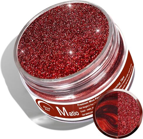 Matio White Glitter Mica Powder, 0.7oz/20g Premium Resin Glitter Powder Natural Epoxy Resin Color Glitter for Candle Making, Bath Bombs, DIY Crafts, Lip Gloss, Hair Glitter, Nail Art（Diamond Dazzling） in Saudi Arabia