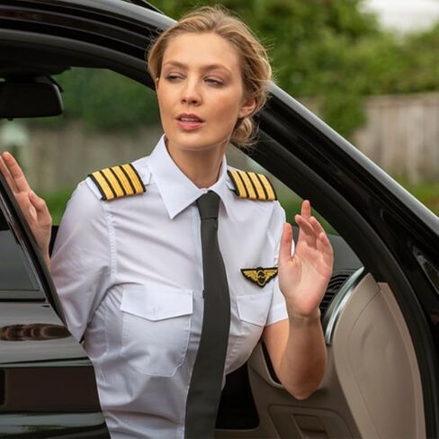 MAYJOYDIY 2 Pairs Pilot Uniform Epaulets Captain Shoulder Boards Insignia Sliders 3.27 x 1.96inch Epaulette Sliders with Four Gold Stripes for Cosplay Party Performance, Collections and Gifts in Saudi Arabia