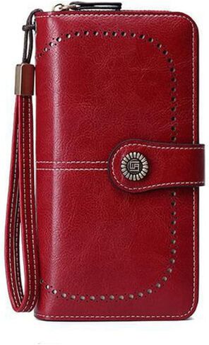Women Leather Wallet Crossbody Bag Shoulder Bag Double Zipper Mobile Phone Purse Bag with Shoulder Strap in Saudi Arabia