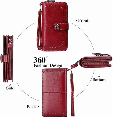 Women Leather Wallet Crossbody Bag Shoulder Bag Double Zipper Mobile Phone Purse Bag with Shoulder Strap in Saudi Arabia