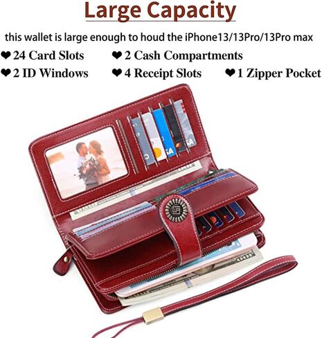 Women Leather Wallet Crossbody Bag Shoulder Bag Double Zipper Mobile Phone Purse Bag with Shoulder Strap in Saudi Arabia