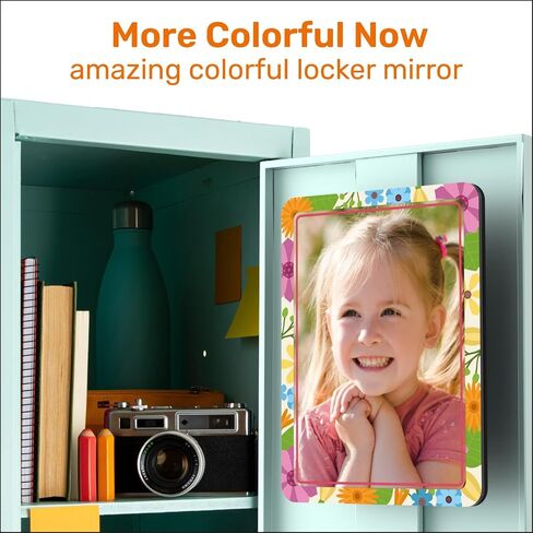 Locker Mirror Magnetic for School and Office, with Strong Magnetic Mirror for Locker, Magnetic Locker Mirror with Colorful Design, 1 Pack, Safety Stylish Locker Accessories in Saudi Arabia