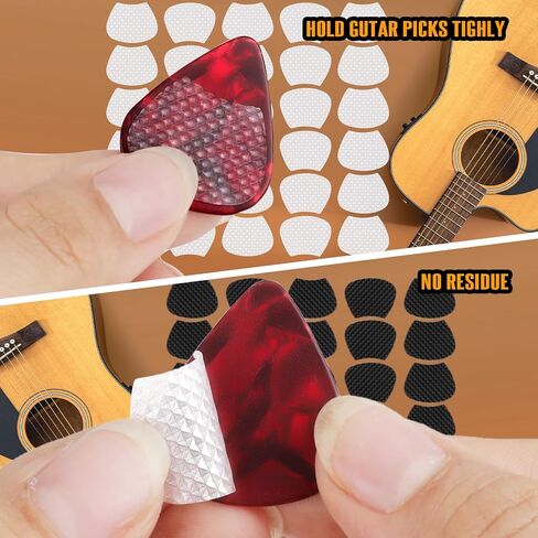 60pcs Guitar Picks Grips, Anti slip Sand Grips with 10 Guitar Picks, Self-Adhesive Guitar Pick Holder in Saudi Arabia