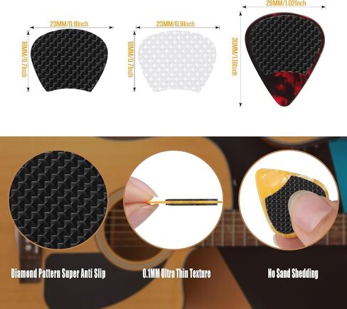 60pcs Guitar Picks Grips, Anti slip Sand Grips with 10 Guitar Picks, Self-Adhesive Guitar Pick Holder in Saudi Arabia