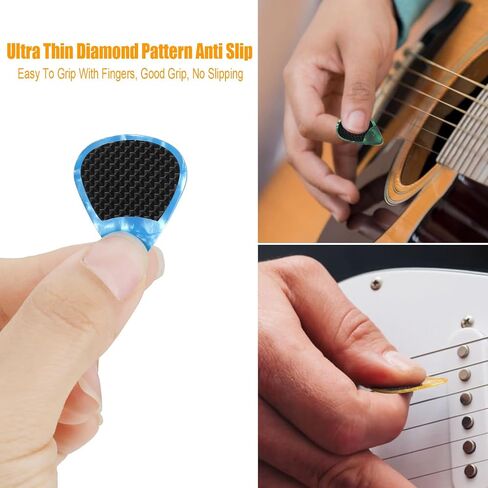 60pcs Guitar Picks Grips, Anti slip Sand Grips with 10 Guitar Picks, Self-Adhesive Guitar Pick Holder in Saudi Arabia