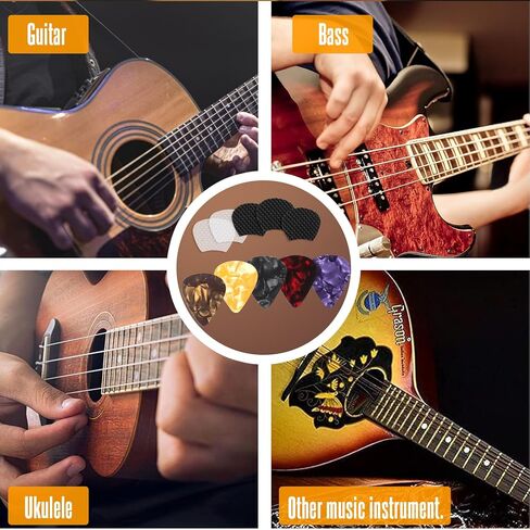 60pcs Guitar Picks Grips, Anti slip Sand Grips with 10 Guitar Picks, Self-Adhesive Guitar Pick Holder in Saudi Arabia