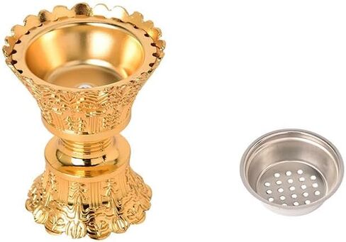 Frankincense Resin Incense Burner, Bakhoor Burner, Charcoal Incense Burner with Handle Tongs for Yoga, Spa Aromatherapy, Home Decor (Golden) in Saudi Arabia