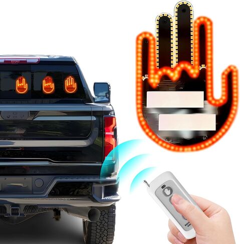 Ride Mate - Road Mate Hand,Glogesture Hand Light for Car - Led Hand Gesture Light Up Hand for Car Window,Road Rage Hand Led Sign,4 Gesture Finger Flicker Gesture Beam,Glowgesture for Truck in Saudi Arabia