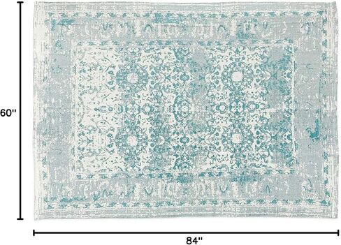 Juvale Vintage Jute Area Rug, Bohemian Style Home Décor (Light Blue, 5 x 7 Feet) in Saudi Arabia