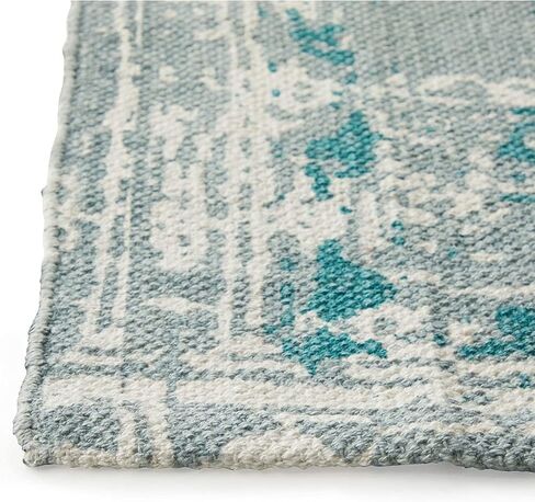 Juvale Vintage Jute Area Rug, Bohemian Style Home Décor (Light Blue, 5 x 7 Feet) in Saudi Arabia