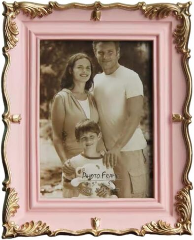 5 Inch Vintage Picture Frame Antique Photo Frame For Home Tabletop Fit For 3.5x5 Inch Photo (Beige) in Kuwait