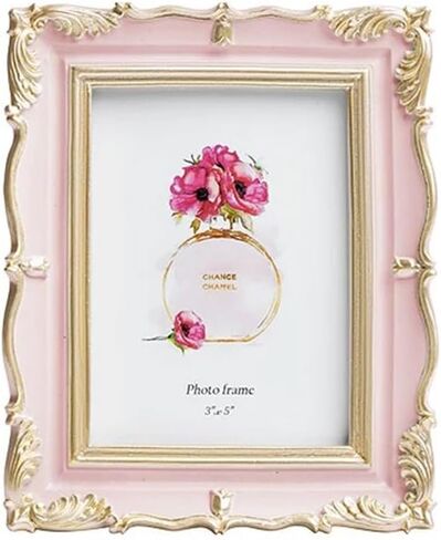 5 Inch Vintage Picture Frame Antique Photo Frame For Home Tabletop Fit For 3.5x5 Inch Photo (Beige) in Kuwait