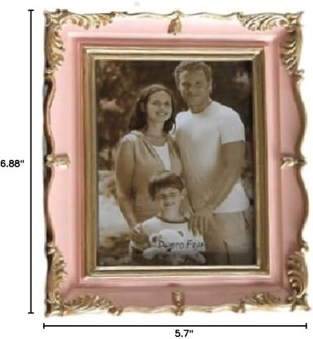 5 Inch Vintage Picture Frame Antique Photo Frame For Home Tabletop Fit For 3.5x5 Inch Photo (Beige) in Kuwait