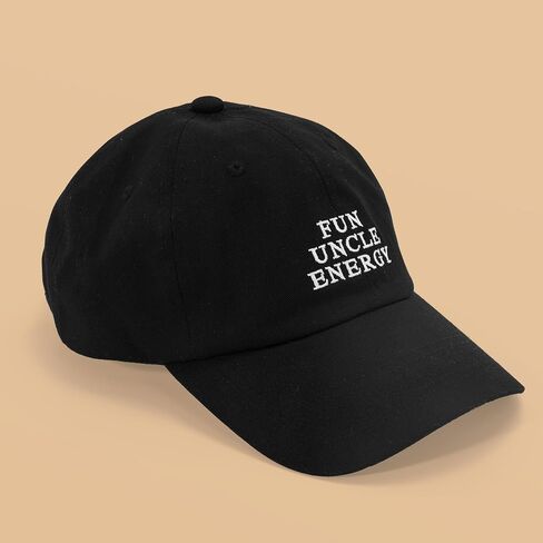Hanna Roberts Fun Uncle Energy Black Hat | Cap with White Embroidered Letters in Kuwait