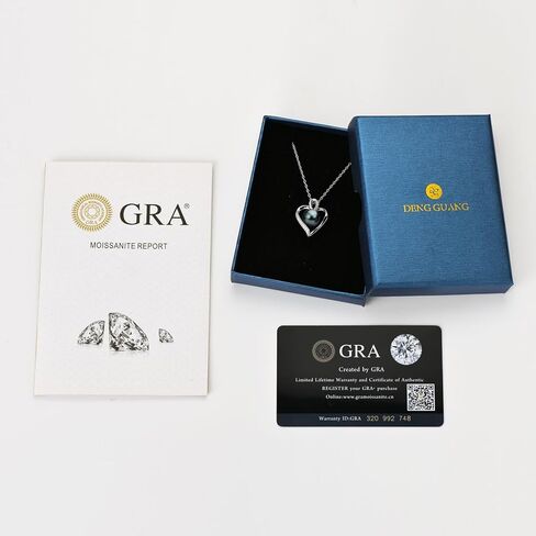 قلادة على شكل قلب من اللؤلؤ الأسود التاهيتي للنساء، قلادة من الفضة الإسترلينية مع مويسانيتي D اللون، هدية للزوجة والأم مجوهرات الذكرى السنوية لعيد ميلادها in Kuwait