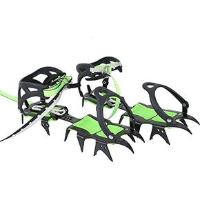 BRS 14 Teeth Ice Crampons Snow Skid Spikes Winter Snow Boots Shoe Cover Clips with a Carabiner for Outdoor Snow Hiking and Climbing (4)