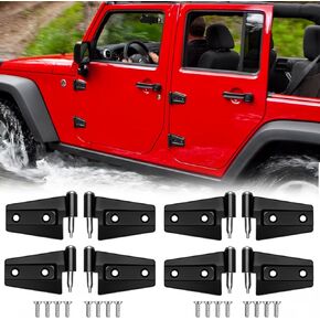 4 Door Hinge Assembly Kits Compatible with 2007-2018 Jeep Wrangler JK JKU Unlimited Rubicon Sahara (4 Door), Fits Jeep Wrangler JK Inside and Outside, Jeep Wrangler JK Door Hinge 16PCS with 36 Bolts