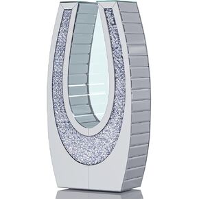 XMGZQ Crushed Diamond Vase,Mirror Vase,Tall Silver Corner Vases Home Decor,Modern Glass Floor Vases for Decor,Large Crystal Vase for Table Centerpieces,bucaros Grandes de piso modernos para sala(B)