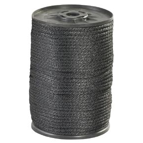 1/4", 1,150 lb, Black Solid Braided Nylon Rope