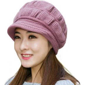 Muryobao Women's Winter Warm Hat Crochet Slouchy Beanie Knitted Caps with Visor