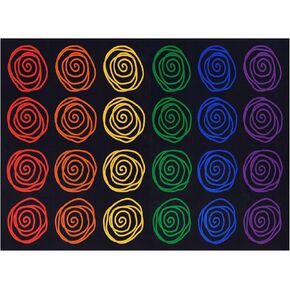 HiiARug Classroom Rug 24 Seats Large Classroom Rugs Carpet Circles Sitting Rug Kids Play Rug Educational Area Rug for Classroom Kids Room, Playroom Preschool Kindergarden Home Learning, 7.5 x 12Ft