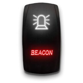 Beacon - Orange - Laser Etched Toggle Switch 20A 12V - Vertical Rocker Switch 5-Pin DPST