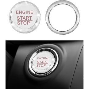 Push Start Button Cover,Car Accessories Interior,Push to Start Button Cover,Start Button Cover,Bling Push Button Start Cover,Car Decorative,Engine Start Stop Button Cover,Fits Trucks,Cars,SUVs