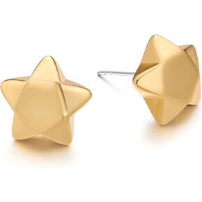 FAMARINE Star Stud Earrings Wishing Star Women Earrings Small Pentagram Jewelry