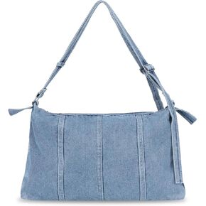 Emprier Soft Denim Handbag for Women Fashion Hobo Tote Bag Denim Purses Retro Crossbody Bag Large Capacity Tote Handbag