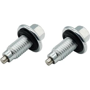 2PCS Magnetic Oil Drain Plug Pilot Point W Insert Gasket M12x1.75mm fit for Buick Cadillac Chevrolet GMC, Replace 090-936CD, 090-091.1, 090-091, 65372, 653096US, 11562588, 11519933, 11518377