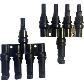 Solar Panel PV 1 To 4 T Branch Connectors PV Cable Coupler Combiner Connector Splitter Adapter M/FFFF And F/MMMM 1 Pair