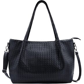 Imitation Woven Leather Tote Bag,Fall and Winter Style Large Capacity Crossbody Shoulder Bag Retro Hobo Handbag