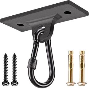 Dolibest Heavy Duty Swing Hanger, Ceiling Mount Swivel Hook, 360° Rotation Wood Beam Holder Body Weight Strength Training Systems, Aerial Yoga Swing & Hammock, Resistance Band for Wooden Sets