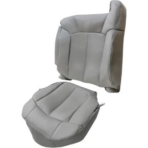Priprilod 922/122 Gray Driver Side Bottom & Top Lean Back Replacement Cover Compatible with Chevy Silverado GMC Sierra Tahoe Suburban Avalanche Yukon XL 1999 2000 2001 2002