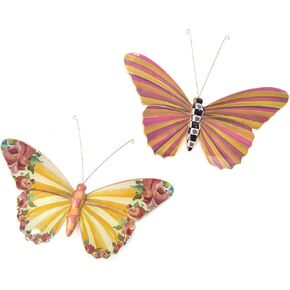 MACKENZIE-CHILDS Butterfly Duo, Hanging Butterfly Wall Decor, Garden Butterflies, Set of 2