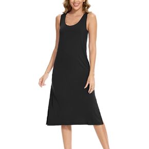 Sleeveless Nightgowns for Women Soft Tank Sleepwear Comfy Scoopneck Night Shirts, Viscose Made from Bamboo