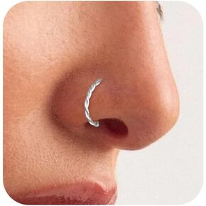 Gold Nose Rings for Women Small Fake Nose Ring Hoops Thin Nose Piercing Jewelry