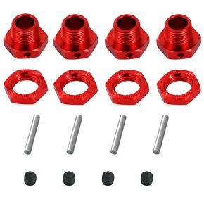 17mm Red Aluminum Wheel Hex Nut Set Upgrade Kit for Arrma Typhon 6S/Mojave/Felony/Infraction/Limitless