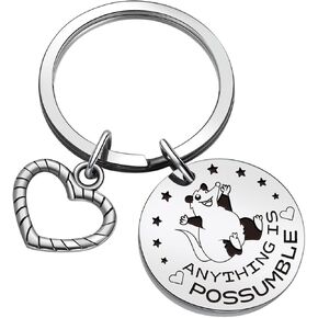 ZQEOU Opossum Lover Keyring BFF Gift Opossum Mom Jewelry Cousin Gift Daughter Keychain