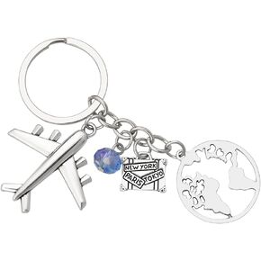 yaozeio Airplane Keychains for Women Men Traveller Gifts for Best Friend Daughter Son Gifts for Flight Attendants Pilots Safe Travels Gift Ideas Aircraft Flight Key Chains for Backpack Jeans Key
