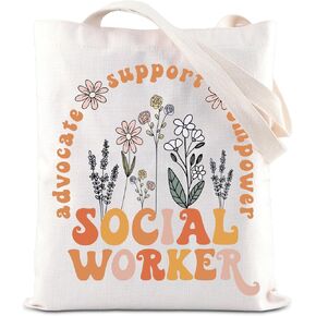 ENSIANTH Social Worker Appreciation Gift MSW Graduation Gift Volunteer Tote Bag Advocate Support Empower Social Worker Gift