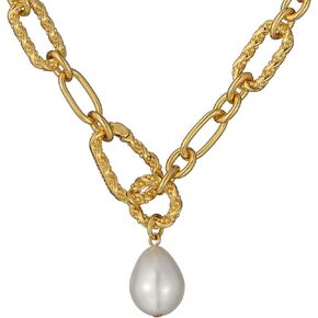 Ted Baker London Timora Twisted Pearl Pendant Necklace for Women (Gold/Pearl)
