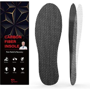 Titanium-Enhanced Carbon Fiber Insole for Recover Quicker of Turf Toe, Foot Fractures, Hallux Rigidus, Limitus, 1 Pair Rigid Shoe Insert for Sports, Hiking, Trekking, Basketball, Running Faster,215mm