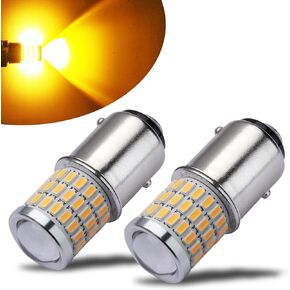 iBrightstar 1157 LED Bulb Amber Yellow, 2057 2357 7528 BAY15D Turn Signal Bulbs Super Bright for Rear Front Turn Signal Blinker Lights Brake Tail Lights, 2 Pack