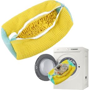 Shoe Washing Machine Bag,Laundry Shoe Bag for Washer and Dryer,Cleaning Shoe Bag For Washing Machine,Reusable Shoe Cleaning Bag for All Shoe Types and Sizes(2PC YELLOW)