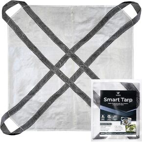 5’x5’ – Multi-Use Heavy Duty Tarp – Custom Designed Tarp - Home, Garden, Construction, Camping and Trailering. Extra Strong Waterproof and UV Resistant Tarp with Handles – (5x5).