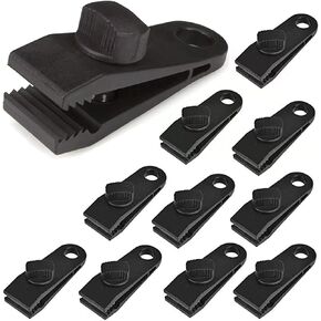 Tarp Clips, Shark Tent Fasteners Clips, Heavy Duty Lock Grip Clamps Withstand 60mph Strong Wind Fit for Awnings, Outdoor Camping, Caravan Canopies, Car Covers, Swimming Pool Covers (10 pcs)